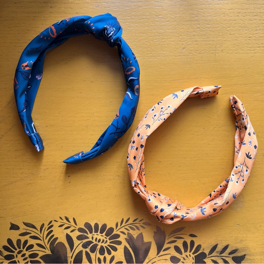Set of silk knotted headbands